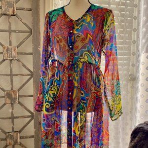Betsey Johnson Sheer Dress - Bold Colors 1985